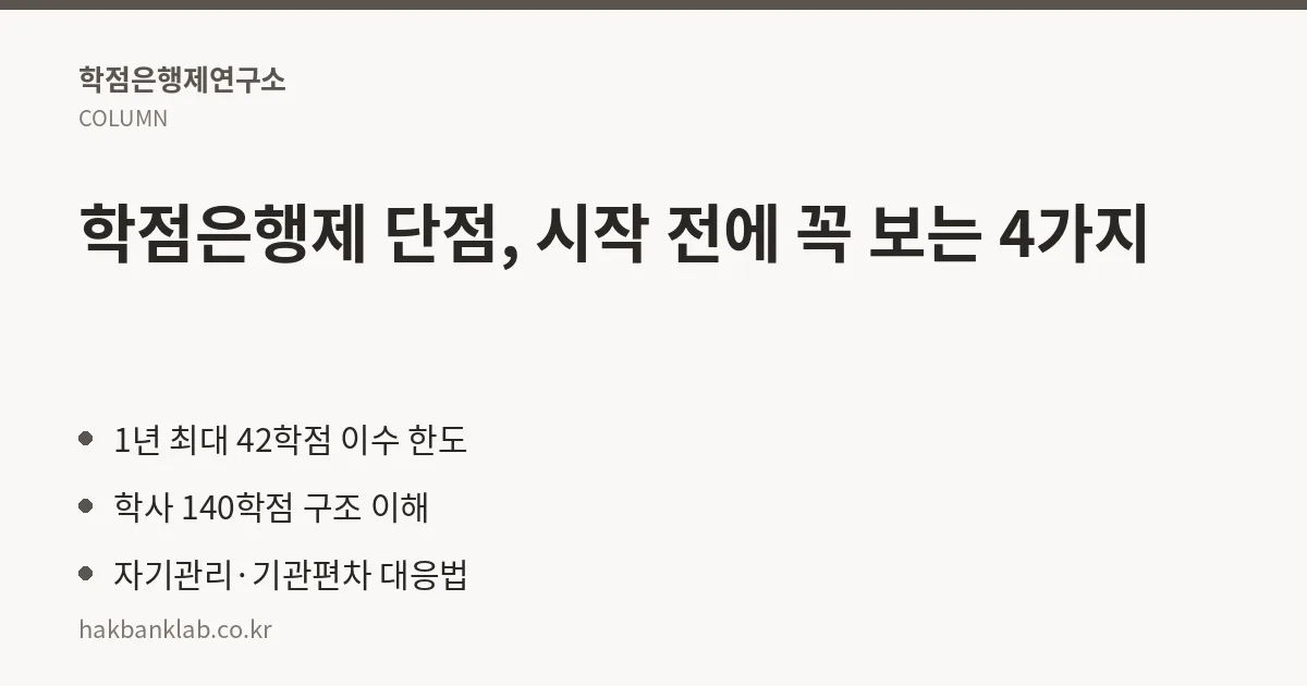 학점은행제 단점, 시작 전에 꼭 보는 4가지 핵심 정리